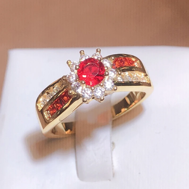 

2022 Luxury Ruby Gold Ring New Design Women's Wedding Ring Jewelry Couple Engagement Rings Fine Jewelry Gifts Wholesale