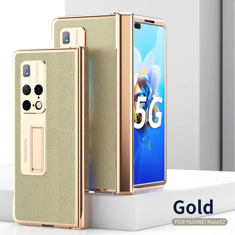 

Cross Pattern leather case For Huawei Mate X2 Case Magnetic Hinge With holder Cover For Huawei Mate X2 Full Protection Cases