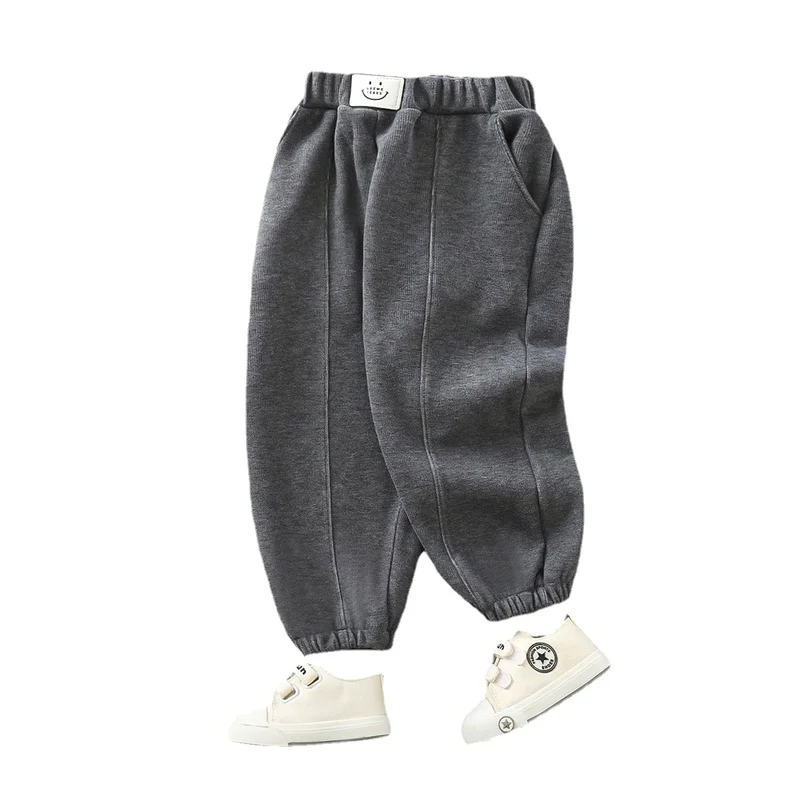 

Детские брюки для мальчиков и девочек, Осенние однотонные льняные плиссированные брюки, детские брюки длиной до щиколотки для маленьких ма...