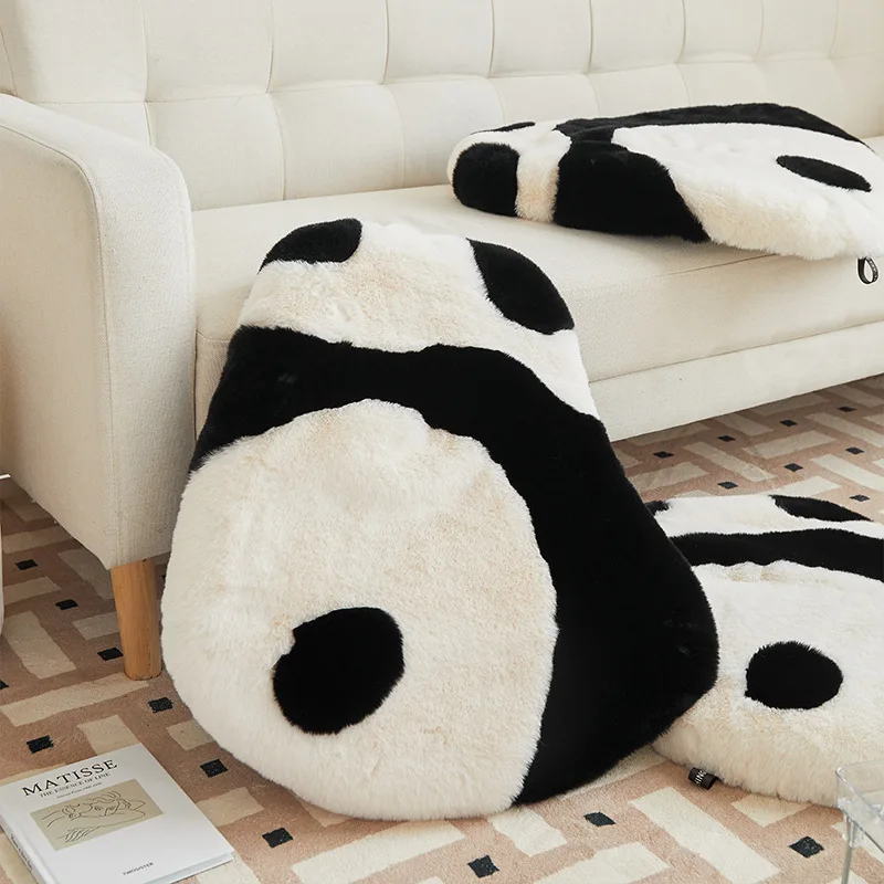 

Bubble Kiss Nordic Plush Panda Sitting Cushion Home Decorative Fluffy Pillows for Sofa Imitation Rabbit Hair Office Seat Cushion