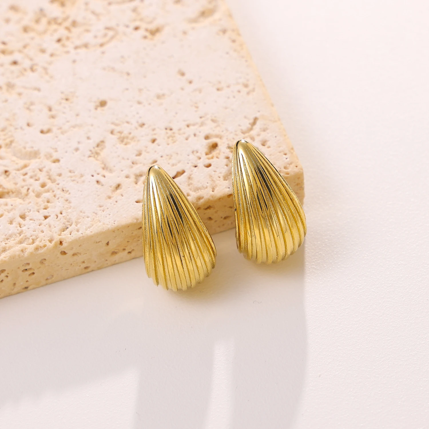 Модные Позолоченные серьги-гвоздики carliдана 18 карат в форме капли воды ювелирные