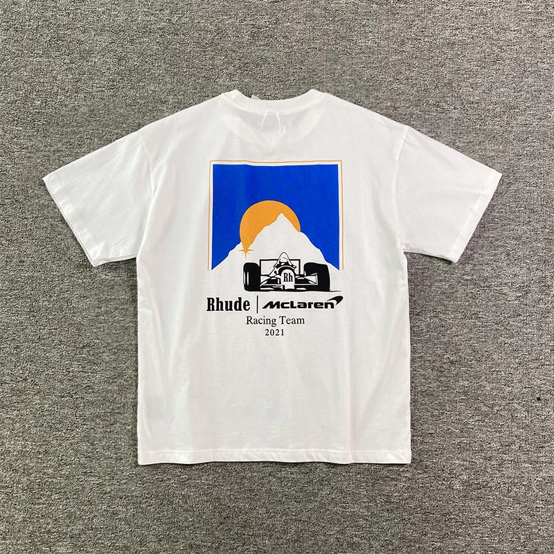 

RHUDE T-Shirt Men Women 1:1 Best Quality Cotton Short Sleeve Print Logo Car Pattern Rhude Oversize Tops Tee