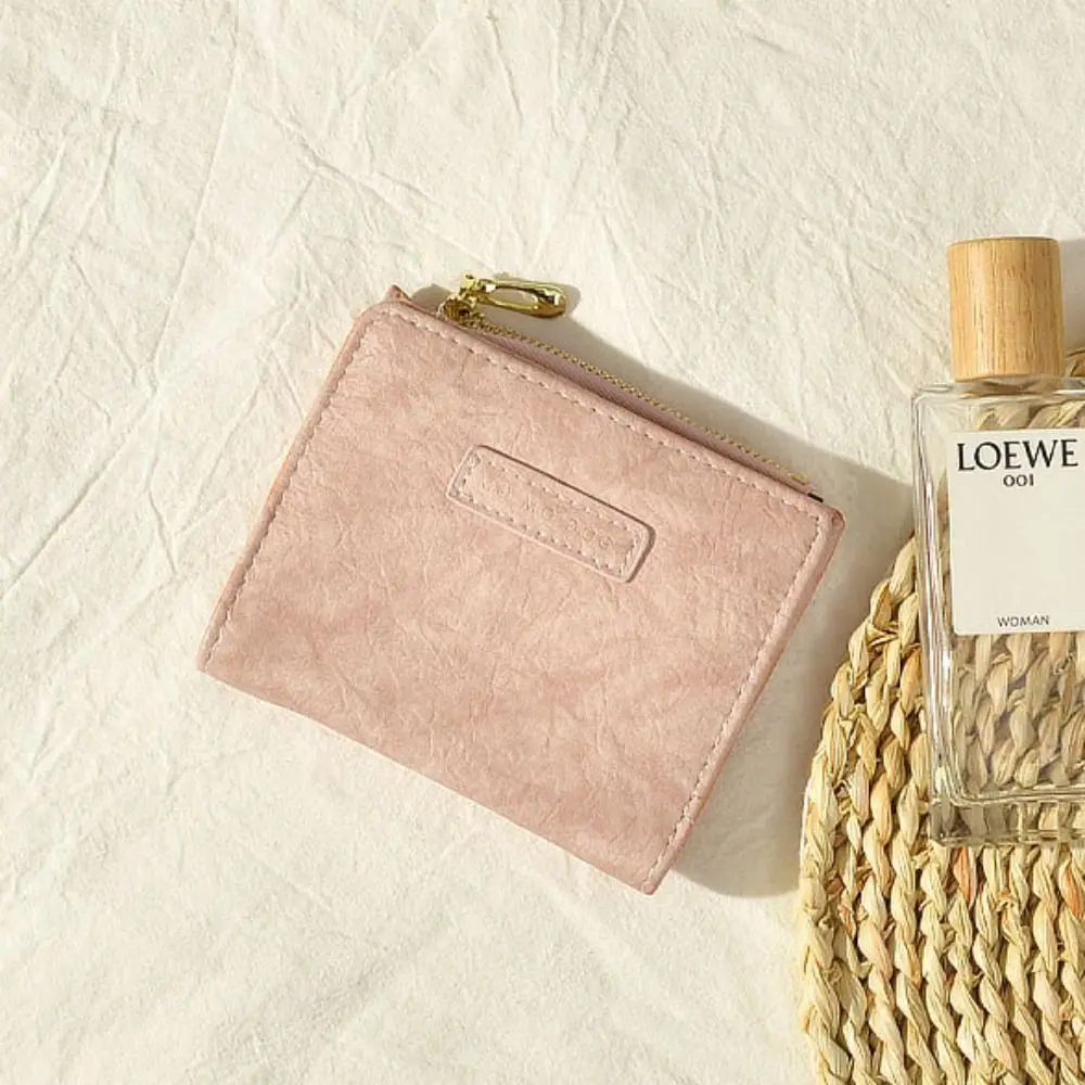 Кожаный кошелек с застежкой-молнией однотонный