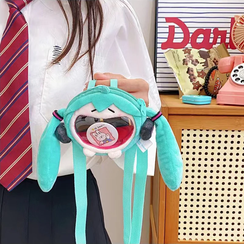 Мини-сумка на плечо Hatsune Miku плюшевый кошелек для монет мультяшный Y2K аниме