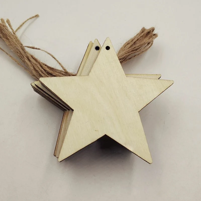 

10Pcs Xmas Ornament New Year Gifts Five-pointed Star Pendant 8cm Christmas Tree Decoration Garden Decor Festive Party Supplies