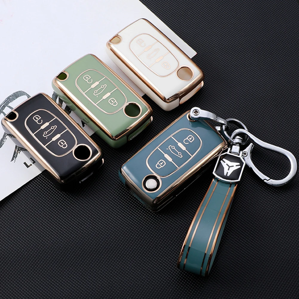 

New TPU Car Remote Key Case Cover Shell For Peugeot 107 207 307 308 407 607 3008 5008 For Citroen Xsara Picasso C5 C6 C8 Keyless