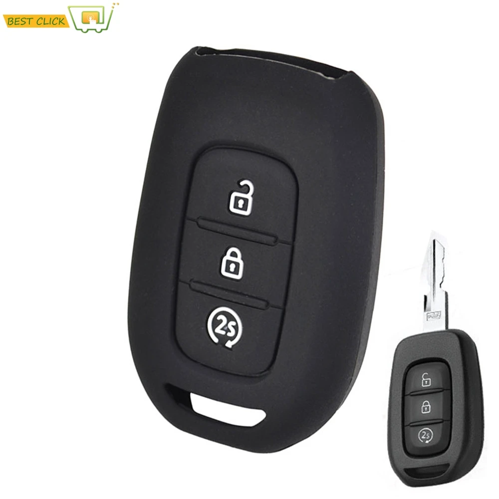 

3-кнопочный силиконовый чехол для дистанционного брелока, подходит для Renault Duster Sandero Logan Clio Captur Laguna Scenic Holder 2015 2016 2017