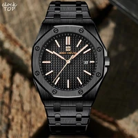 luxury quartz watch for men full black sliver stainless steel watches military calendar wristwatch male top clock sports reloj