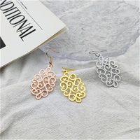 fashion stainless steel jewelry earrings for women new high quality personalized namplate pendant earring womens beautiful gift