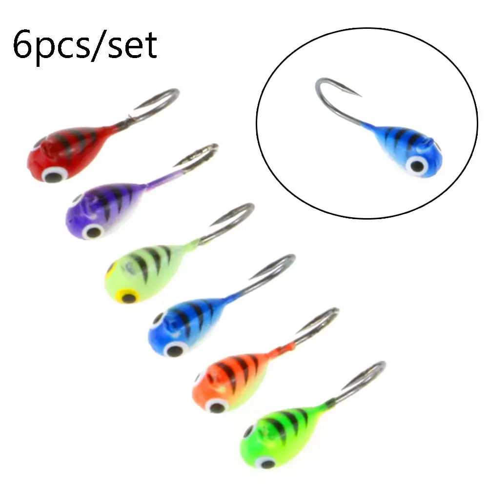 

6PCS/SET mini Artificial Whale Shaped Balancer Lead Hard Hook Ice Fishing Lure Winter Bait AD-Sharp