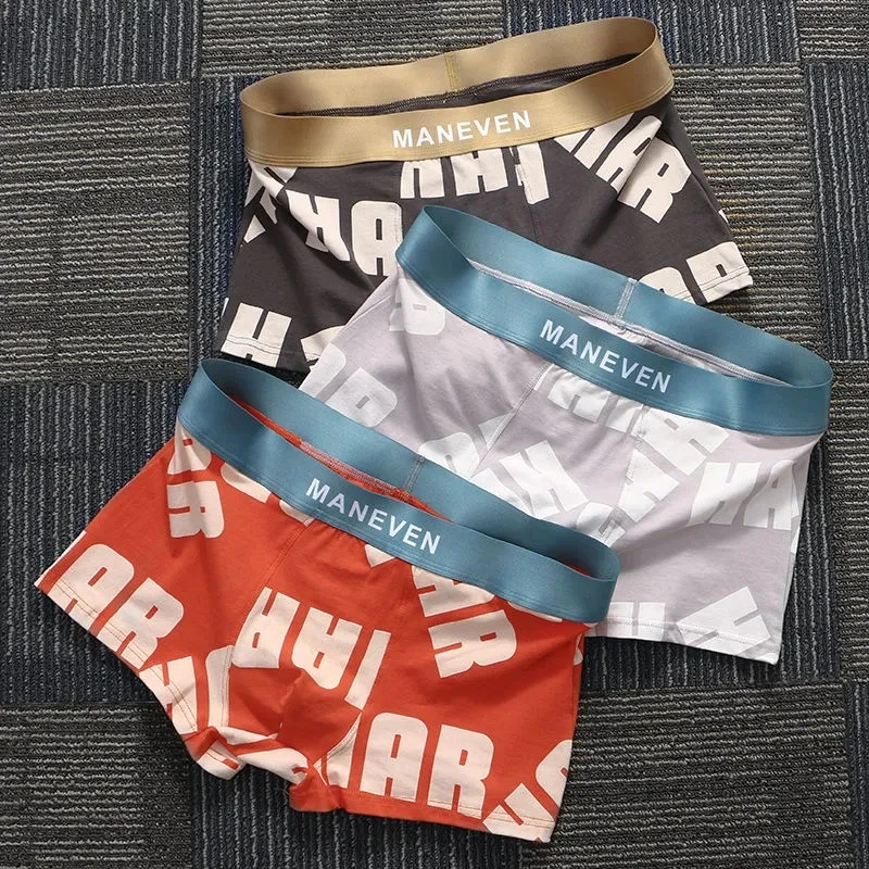 Men's Panties Men's Underwear Pure Cotton Man Boxers Comforable Men's Underpant Breathable New Printed Style Set Free Shipping