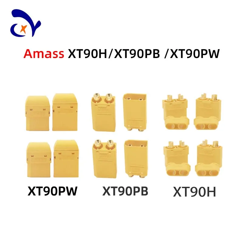 1 пара Amass XT90H XT90PB XT90PW штекер, гнездовой разъем, позолоченный Банановый штекер
