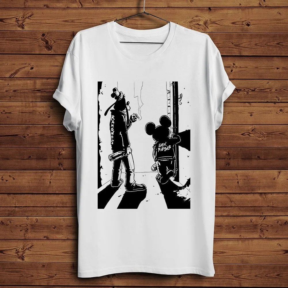 

Depraved drunkard dog and mouse funny t shirt men summer new white casual homme cool hipster punk anime streetwear tshirt