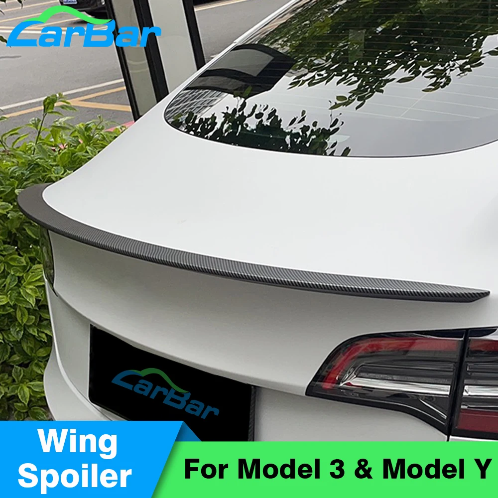 

Carbar Wing Spoiler For Tesla Model 3 Model Y 17-22 Carbon Fiber ABS Rear Trunk Lip Spoiler Car Refitting Styling Accessories