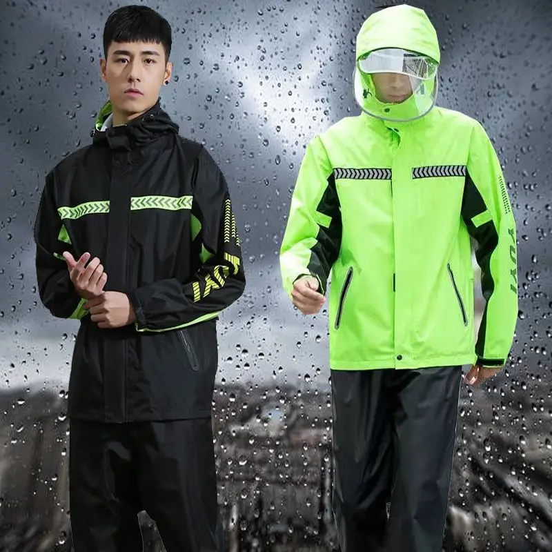 

Quality Raincoat Impermeable Rain Coat Men Jacket Pants Suits Women Waterproof Poncho Hooded for Cycling Camping Hiking Fishing