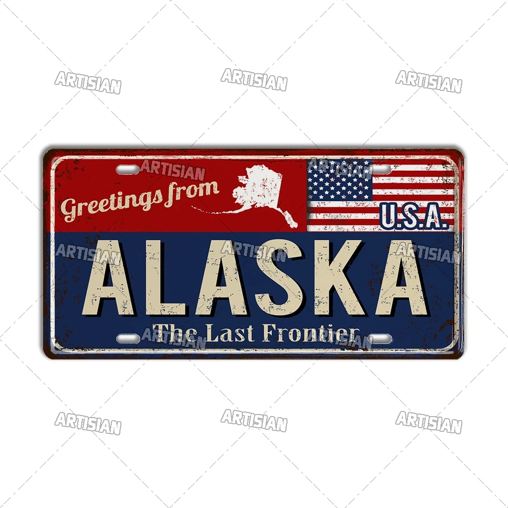 

Металлический знак "Приветствие из США"