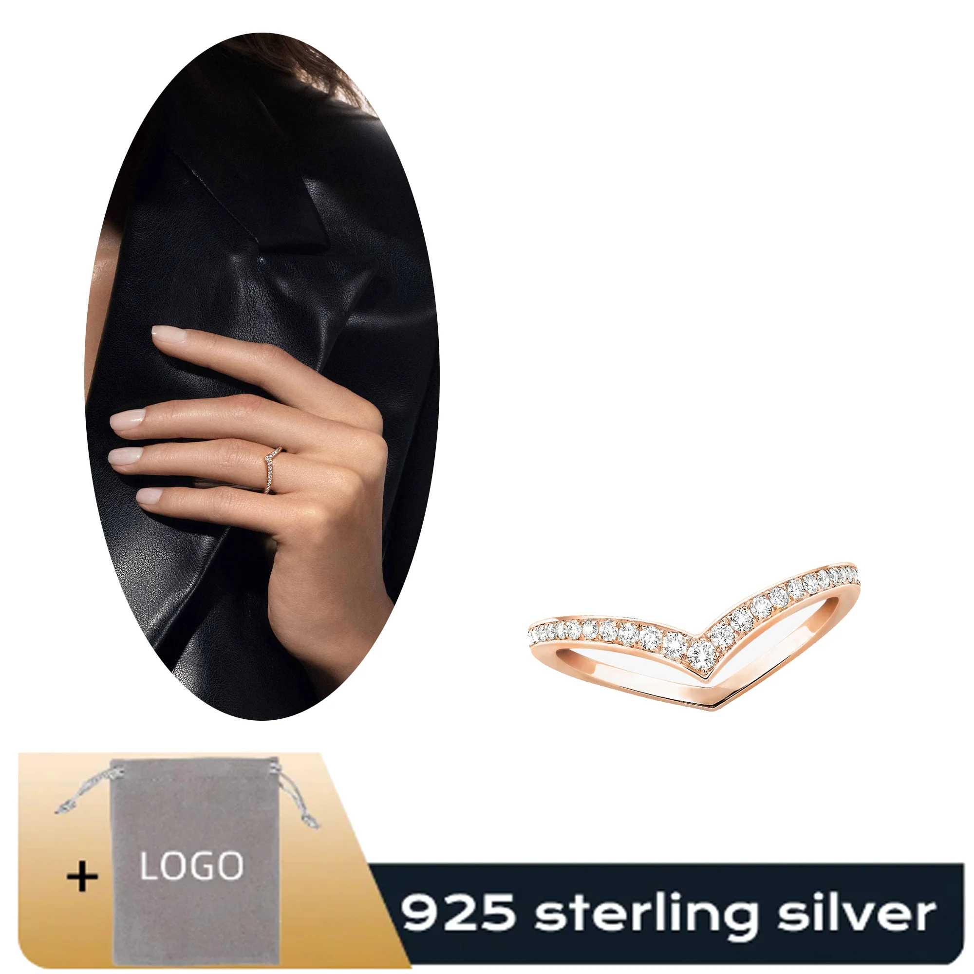 Улучшенное женское роскошное обручальное кольцо из чистого серебра 925 пробы с