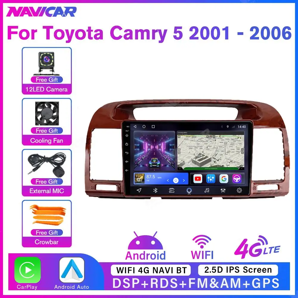

Автомагнитола 2 Din Android 10,0 для Toyota Camry 5 XV 30 2001-2006 Автомобильный мультимедийный видеоплеер навигация GPS Авторадио No 2 Din DVD