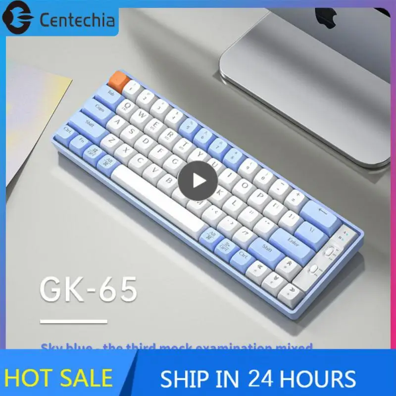 

Механическая клавиатура с цветной подсветкой, эргономичная игровая клавиатура с 65 клавишами, Hot Plug Hot Swap