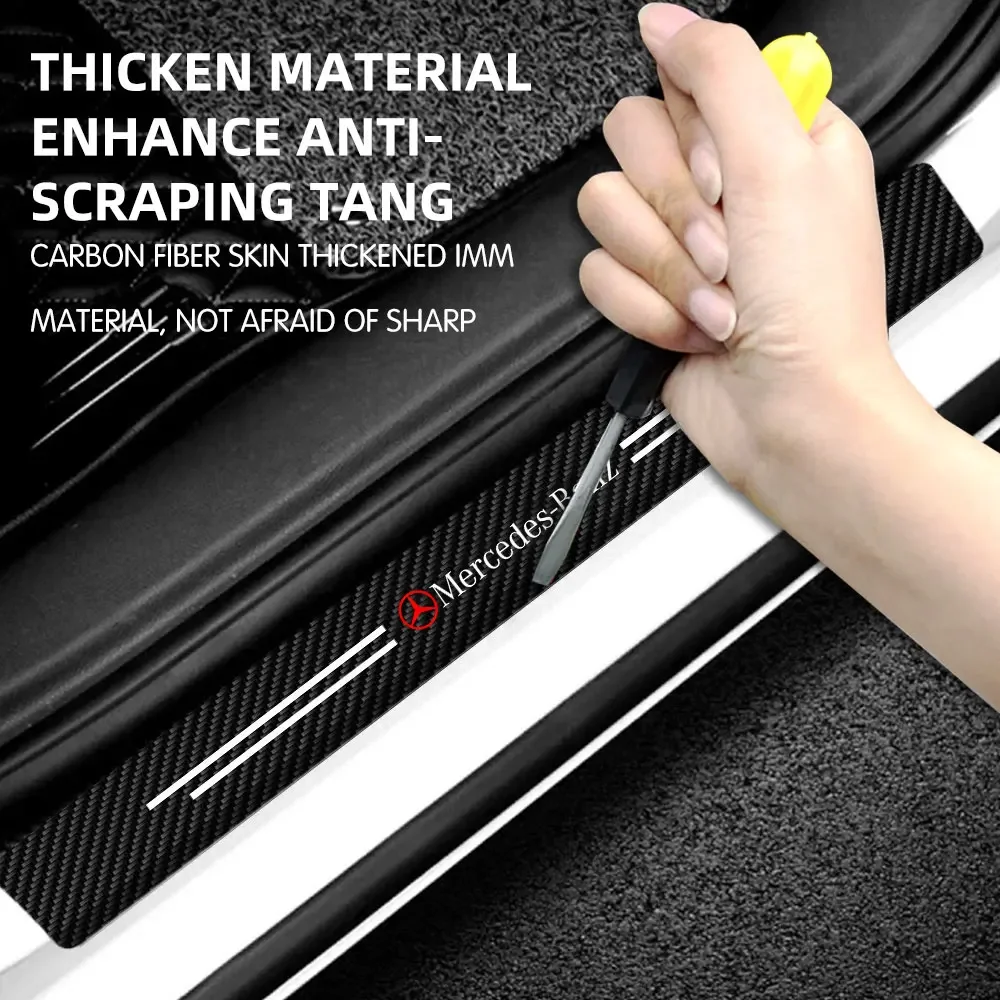 4 шт. автомобильная наклейка из углеродного волокна порог автоматической двери