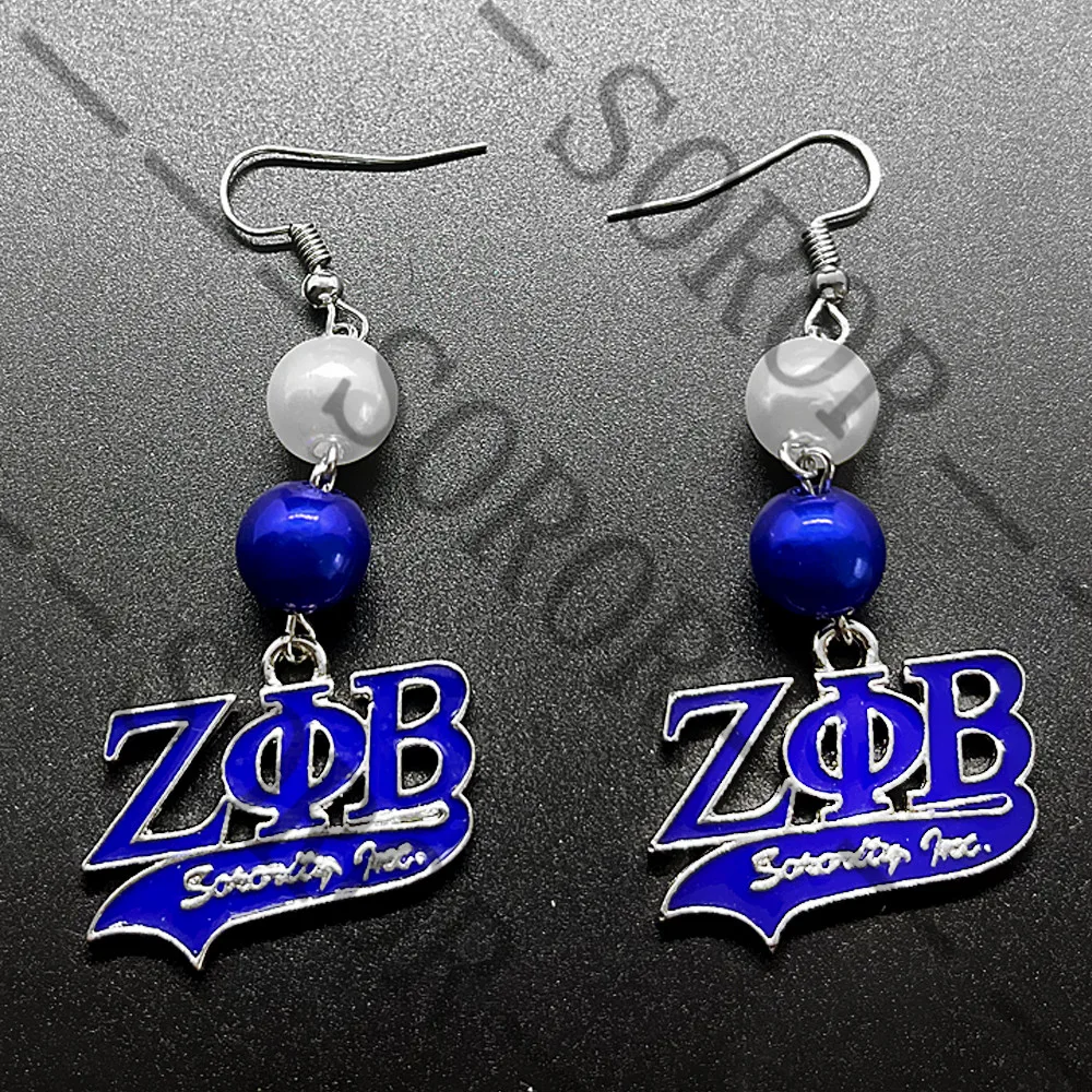 Синяя эмаль металл ZETA PHI BETA ZZZPHI письмо очаровательные сорорительные женские