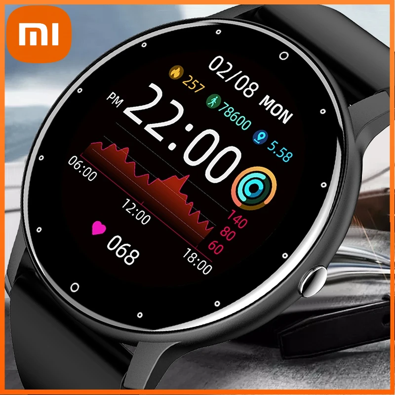 

Смарт-часы Xiaomi мужские водонепроницаемые, спортивные фитнес-часы с сенсорным экраном, Bluetooth, для Android и Ios, с коробкой