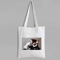 art print tote bag monkey canvas bag art eco friendly products style tote bag canvas animal prints shopping bags