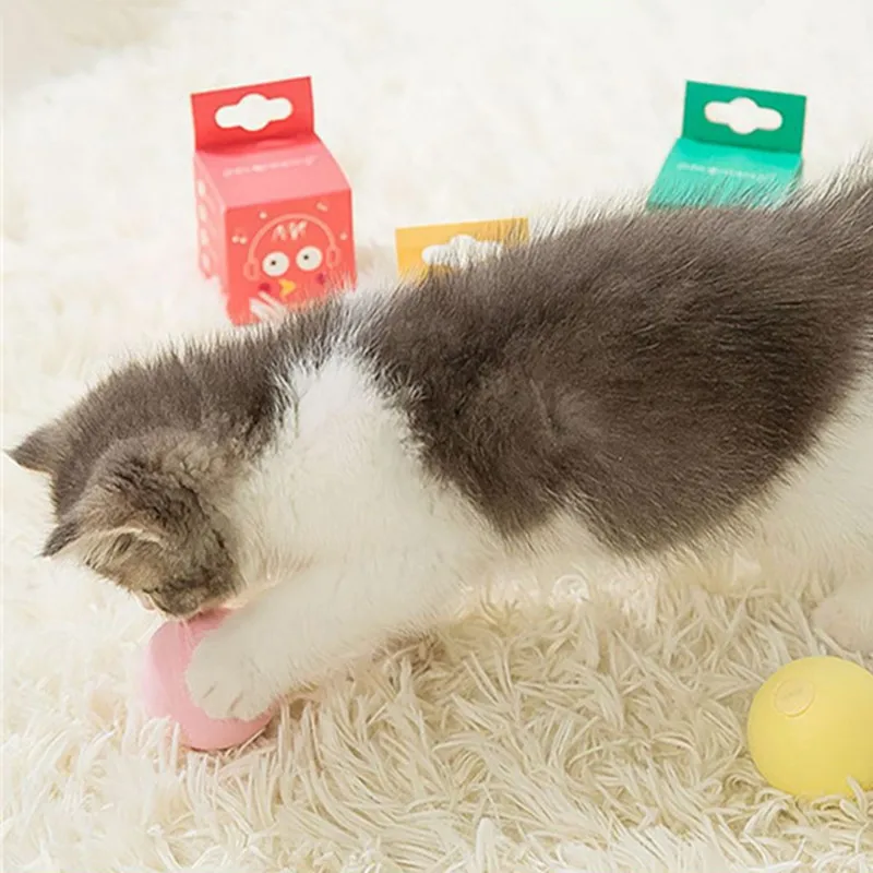 

Smart Cat Toys Interactive Ball Plush Electric Ball Catnip Toy Touch Sounding Pet Products Squeak Toy Ball Cat Supplie Cat Toys