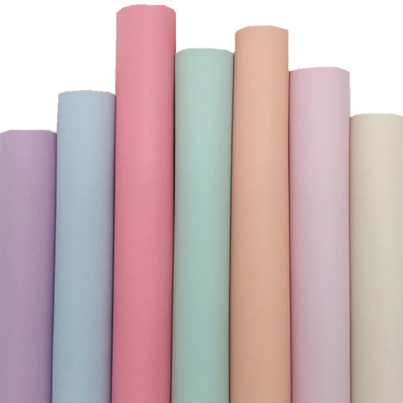 Pastel Colors Soft Smooth Synthetic Leather Faux Leather Fabric Sheets Felt Backing Leather Sheets for Bows Craft 21x29CM Q1017