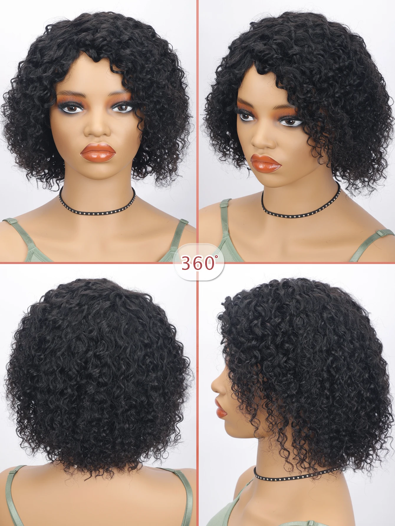 TNICE Натуральный Черный Вьющийся Афро Парик Короткие Вафляные Машинные Парики Из