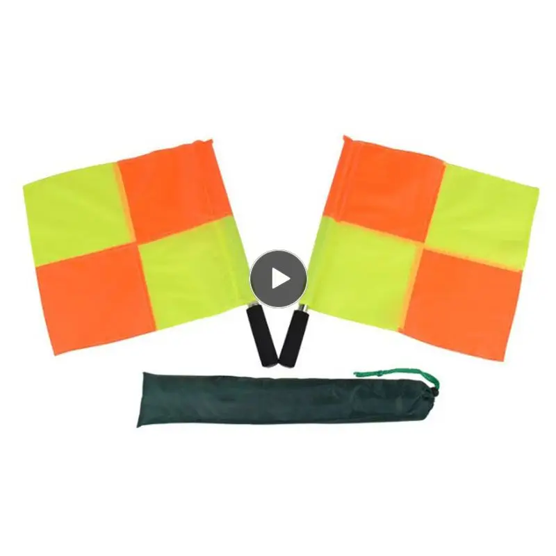 

PortableSoccer Referee Flag Referee Linesman Flag Outdoor Football Game Referee Equipment Red and Yellow Quartered Flag