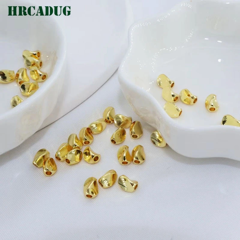 6*4.5mm Twisting Bead 18K Gold Plated Loose Spacer Beads Separators For Jewelry Beads To Make Bracelets Diy Accessories Findings