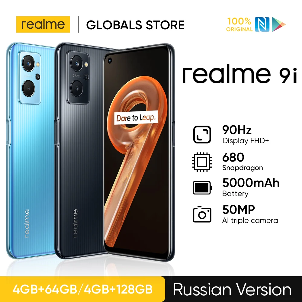 Najtaniej Realme 9i 4GB 64GB / 4GB 128GB Telefon Komórkowy Snapdragon 680 6.6