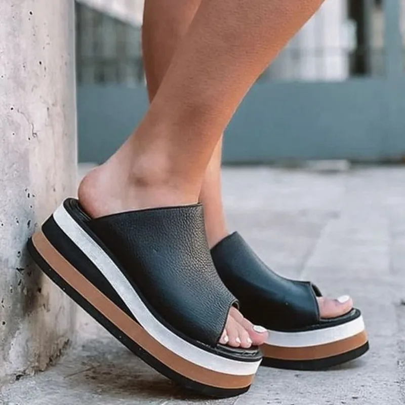 

Шлепанцы женские на танкетке, модные сандалии на платформе, высокий каблук, дизайнерские, повседневные туфли-лодочки, лето 2022