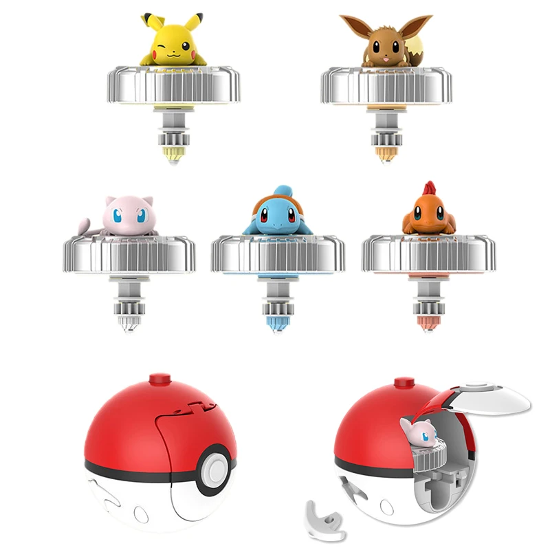 

Pokemon Top Pokeball Rotary Gyro Launcher Anime Figure Squirtle Pikachu Mew Eevee Charmander Kids Gyroscope Toys Birthday Gifts