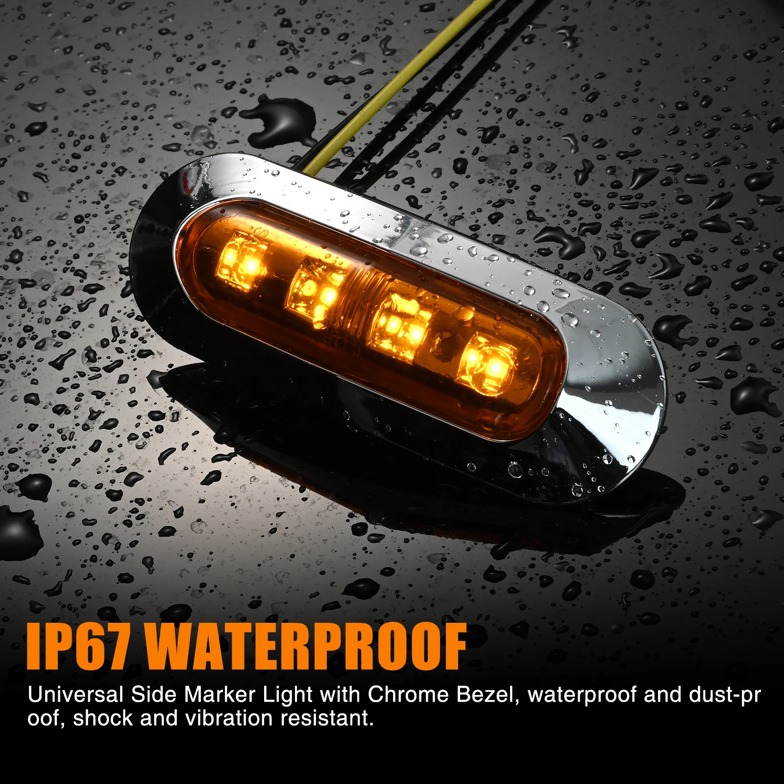 4x Янтарный 12 В-24 В 4 светодиодных боковых габаритных индикатора спереди и сзади