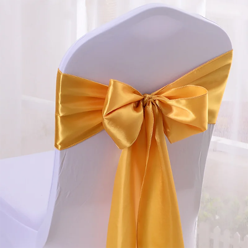 25Pcs Wedding Satin Chair Sash Butterfly Style Satin Bow Tie Lycra Sash Fit All Chairs Spandex Wedding Hotel Party Chair Sash