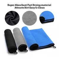 golf towel premium microfiber fabric waffle pattern with heavy duty carabiner cleans clubs balls