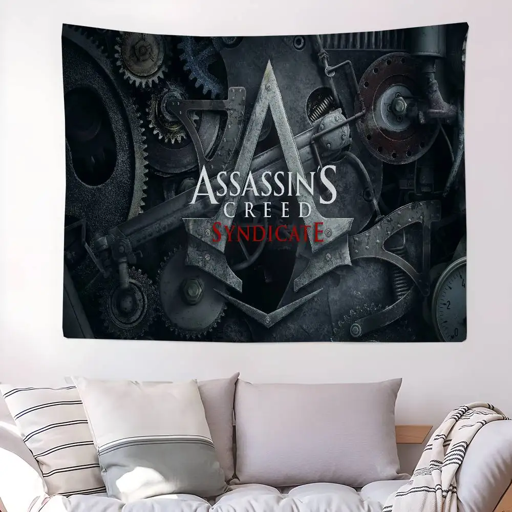 Фото Настенный гобелен с принтом Game A-Assassins C-Creeds, большой, научно-фантастический, для декора комнаты и дома, декоративное одеяло №2