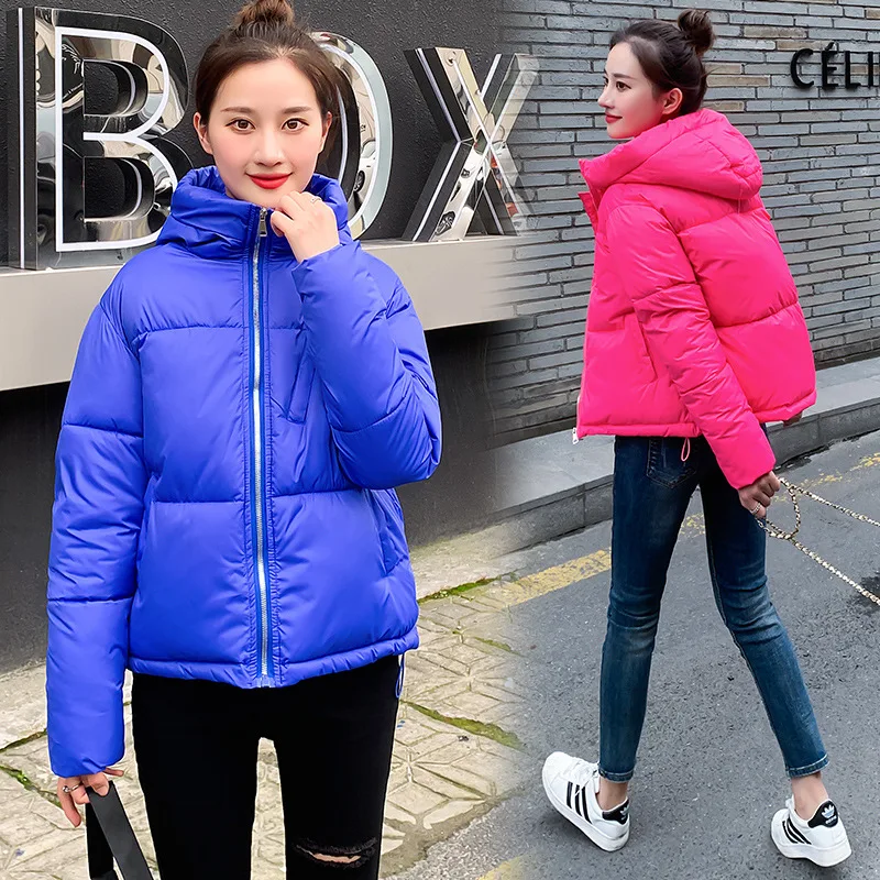 

Women's Jacket Winter Parkas Coat 2022 New Short Jackets Hooded Casual Warm Cotton Padded Parka Oversize Loose Outwear