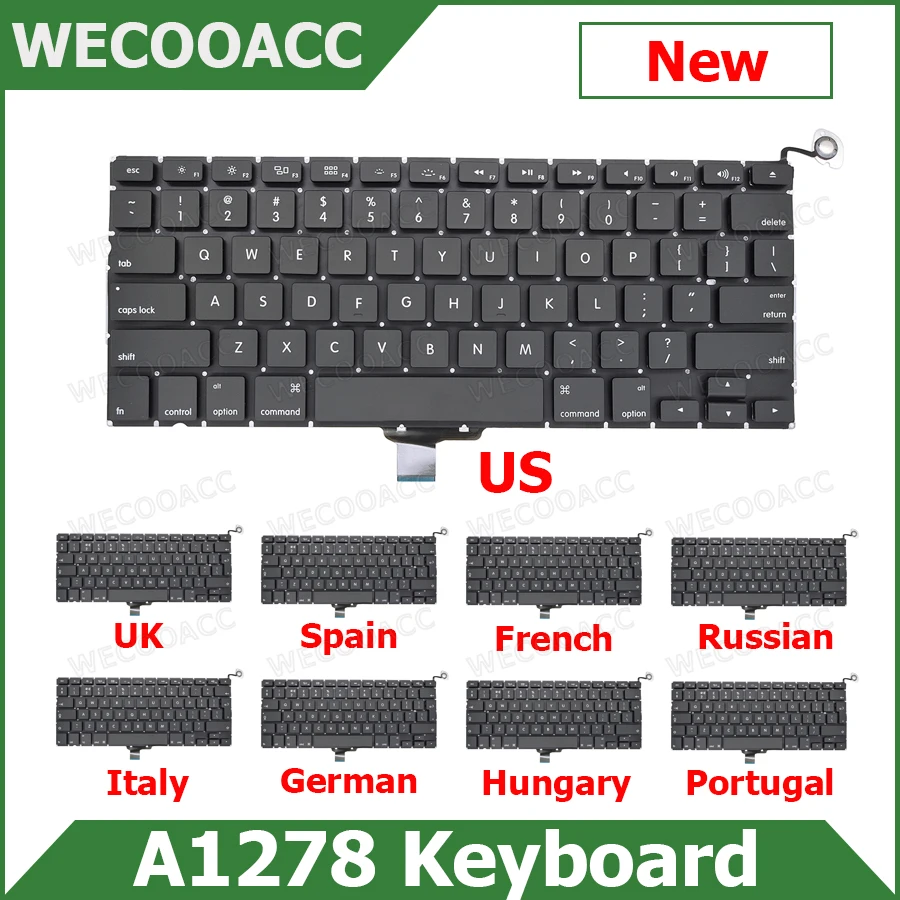 Новая сменная клавиатура для Macbook Pro 13 &quotA1278 английская испанская французская
