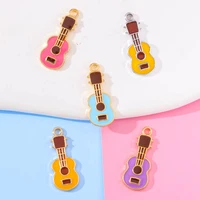 20pcs 923mm cute guitar ukulele girls necklace earrings bracelet pendants diy key chain phone chain accessories jewelry crafts