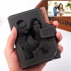 Короткий кошелек для мужчин с фотографией, модные роскошные брендовые дизайнерские персонализированные бумажники, подарок для мужчин и мужа с кармашком для мелочи на молнии
