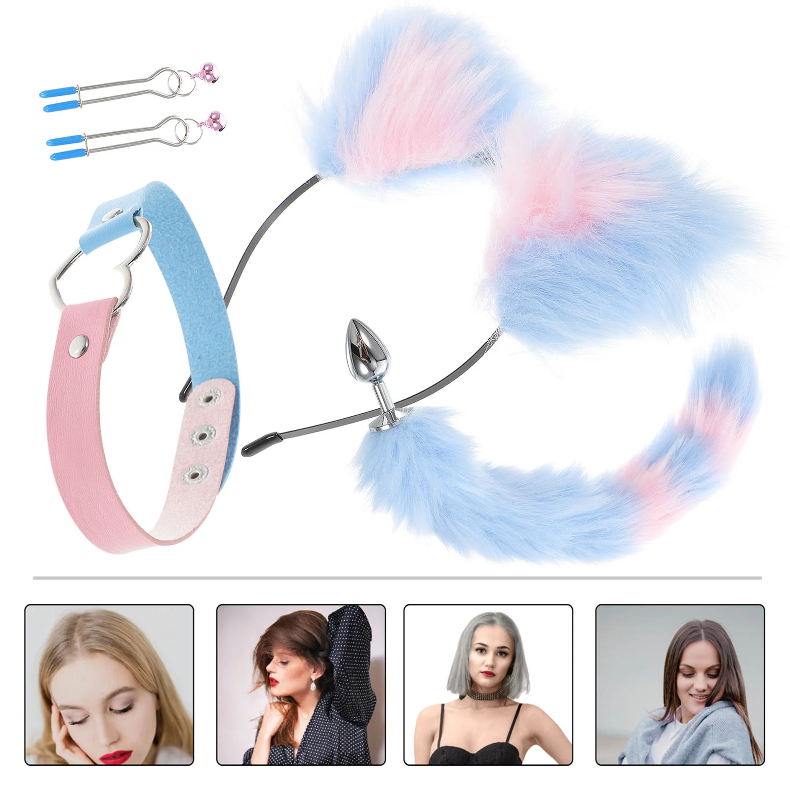 

Tail Plug Furry Animal Butt Costume Fox Cosplay Earbunny Hair Accessories Role Play Props Cat Set Smallbuttplug Performance