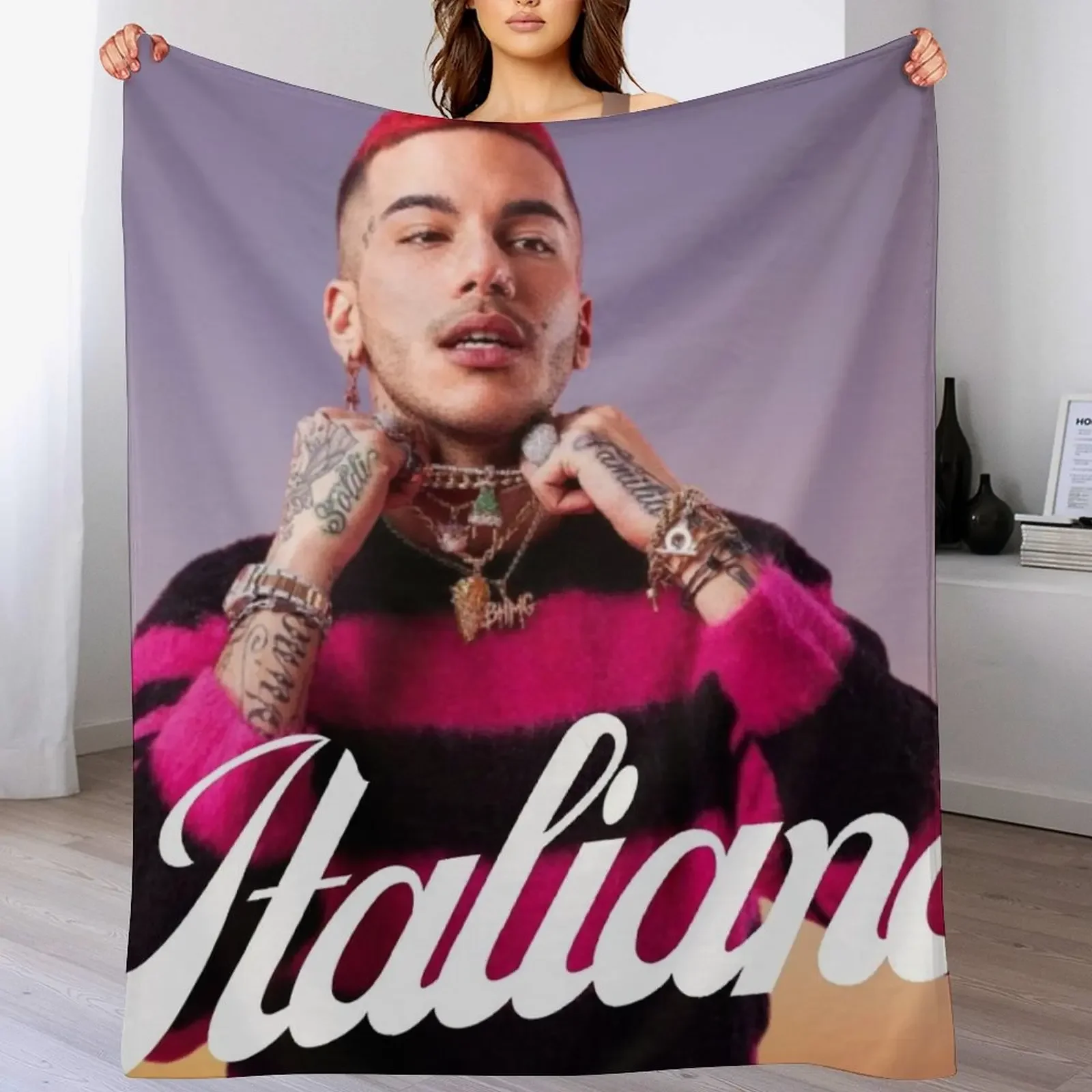 Фото Плед sfera ebbasta, теплый и удобный плед для офисного сна