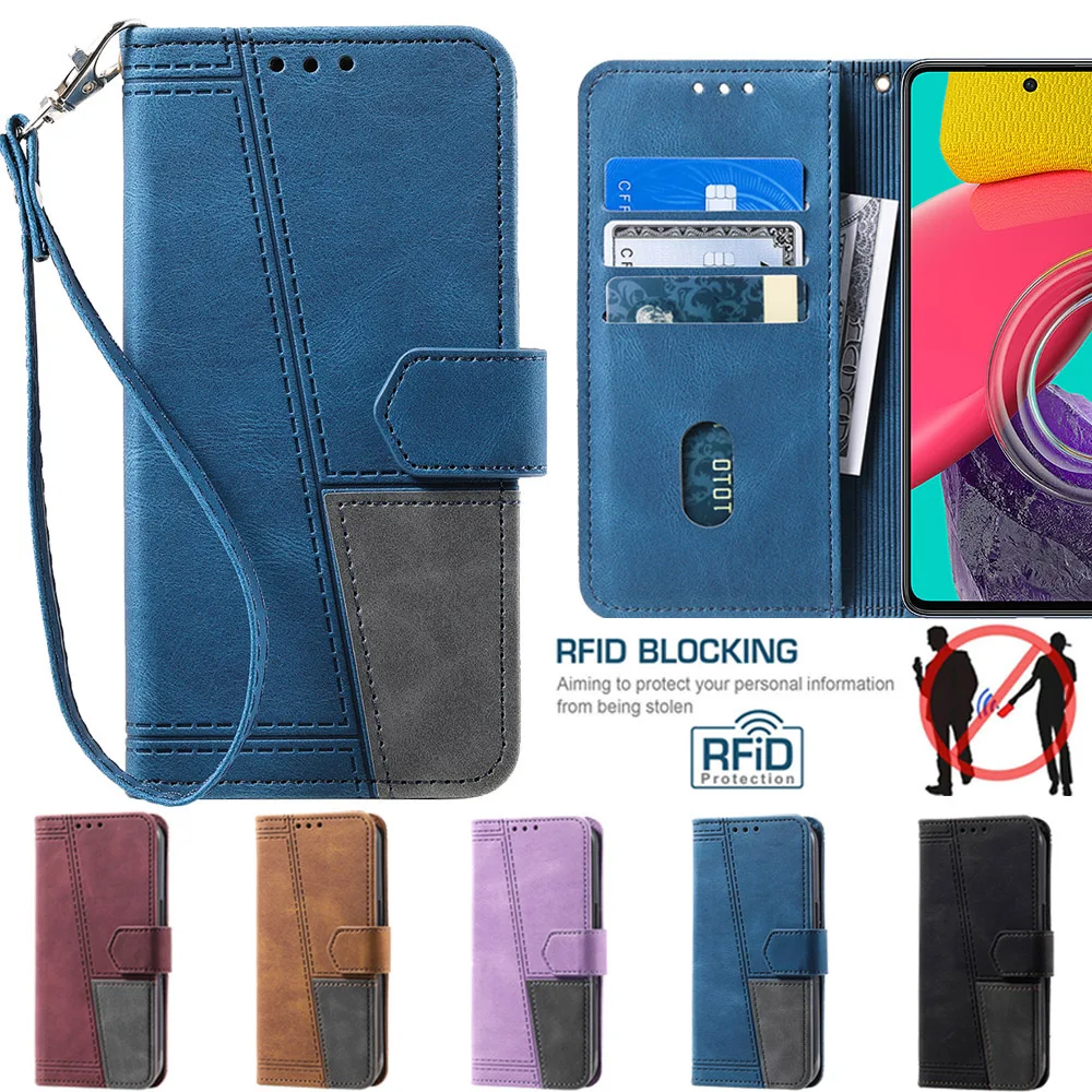 

Anti-theft Brush Matte Leather Wallet Case For Samsung Galaxy M53 M52 M23 M32 M22 M11 M12 F23 F12 Magnetic Flip Cover