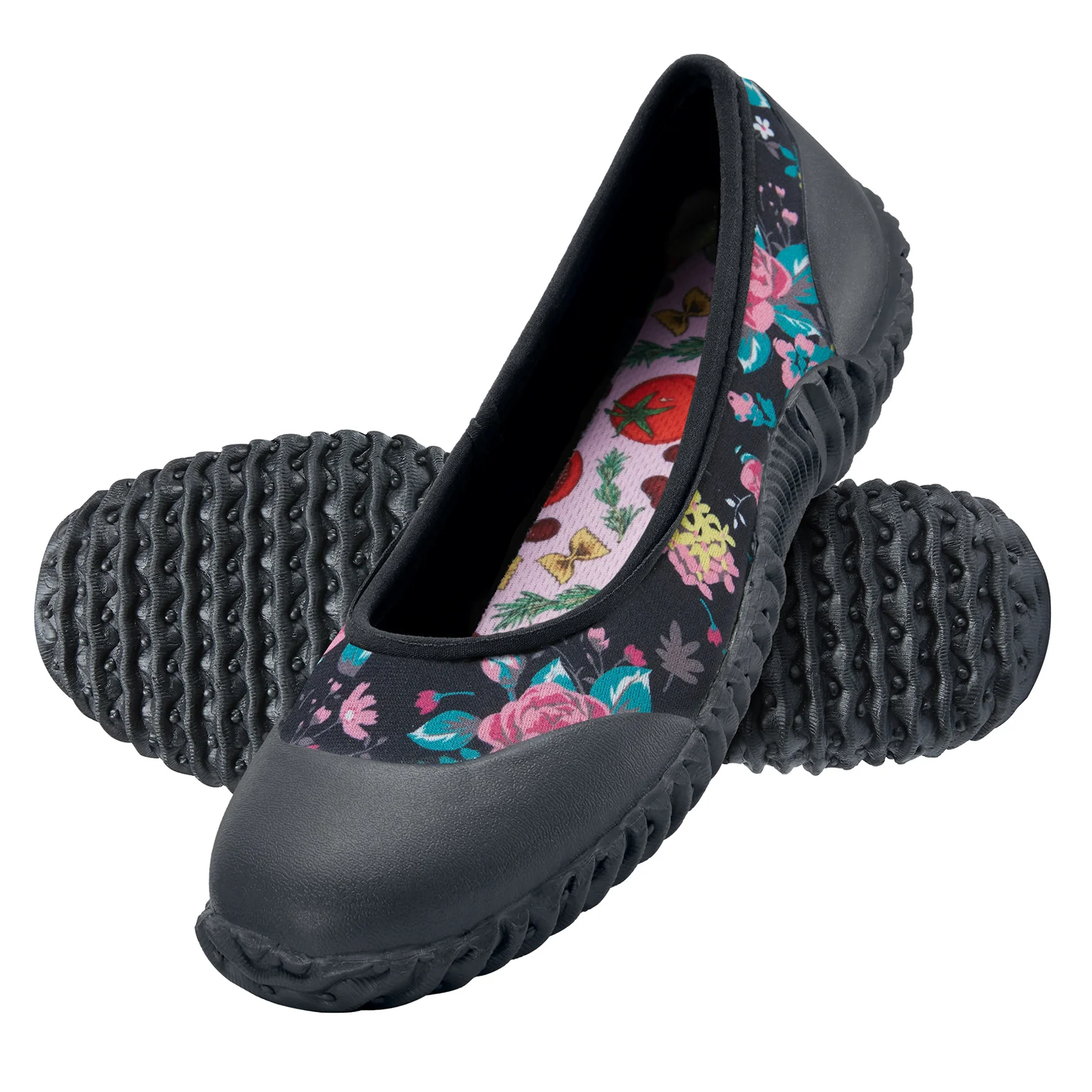 

HISEA Flat Rain Shoes for Women Garden Shoes Waterproof Mud Shoes Walking Working Shoes Anti-Slip