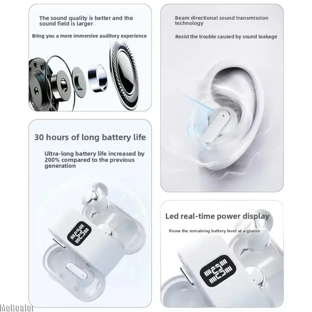 Беспроводные Bluetooth-наушники-клипсы с высоким качеством звука 2-в-1, парные внутриканальные наушники с LED-дисплеем заряда для игр, спорта и музыки (art.: 3920da02e2147) - 3920da02e2147