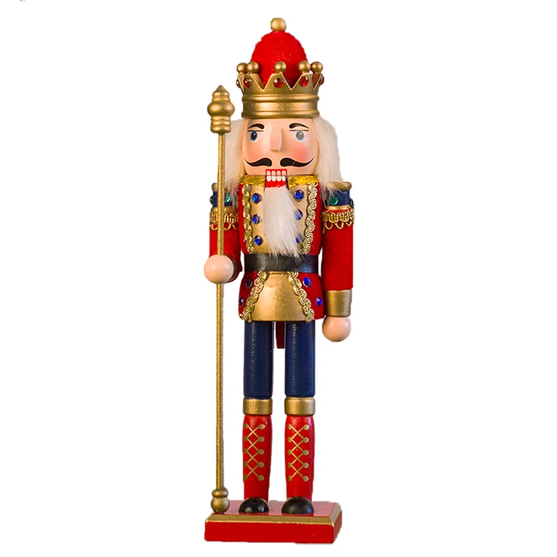 

2021 Hot Sale Handmade Decorative Europe Style Custom Wooden Nutcracker Christmas Ornament Craft