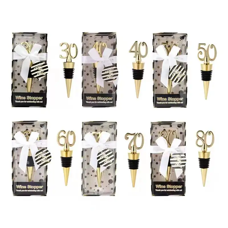 

Bar Accessories Company Anniversary Birthday Party Celebration Gift Numeral Wine Stoppers Bottle Fresh-keeping Plug Bar Supplies